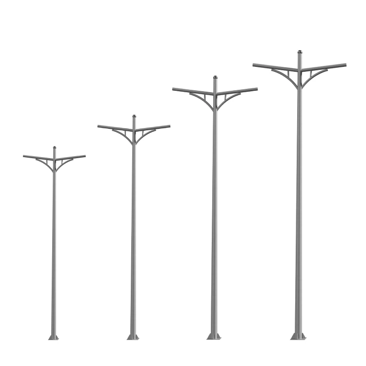 6m-12m Double Arm Galvanized Street Light Pole